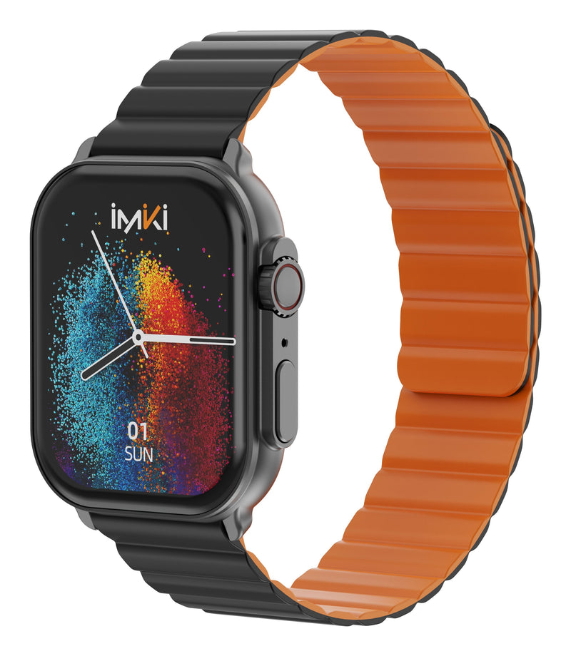 Imiki Smartwatch SF1 Black + Black Orange Magnetic Strap