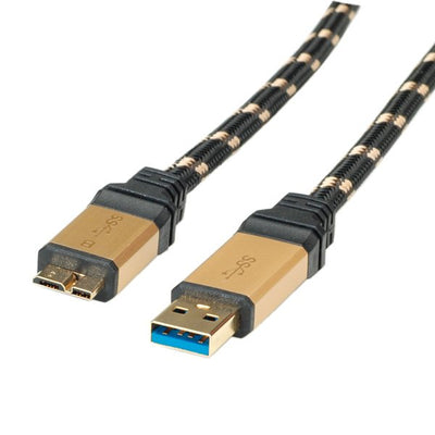 Roline Cable 11.02.8878 USB 3.2 Gen 1 (3.1 Gen 1) 0,8M USB a Micro-usb B Black Oro — image 1