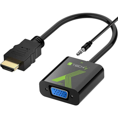 Techly HDMI - VGA + 3.5MM M/F Black — image 1