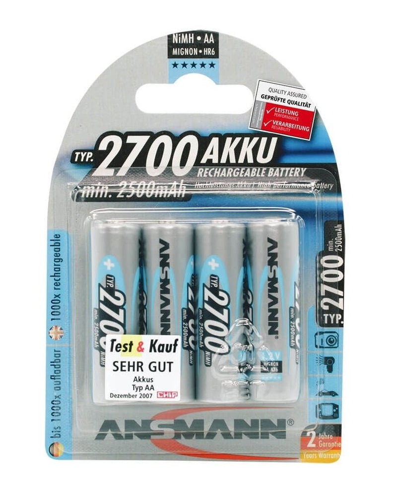 Ansmann Battery Nimh, (aa), 2700MAH, 4 Units Blíster (5030842)