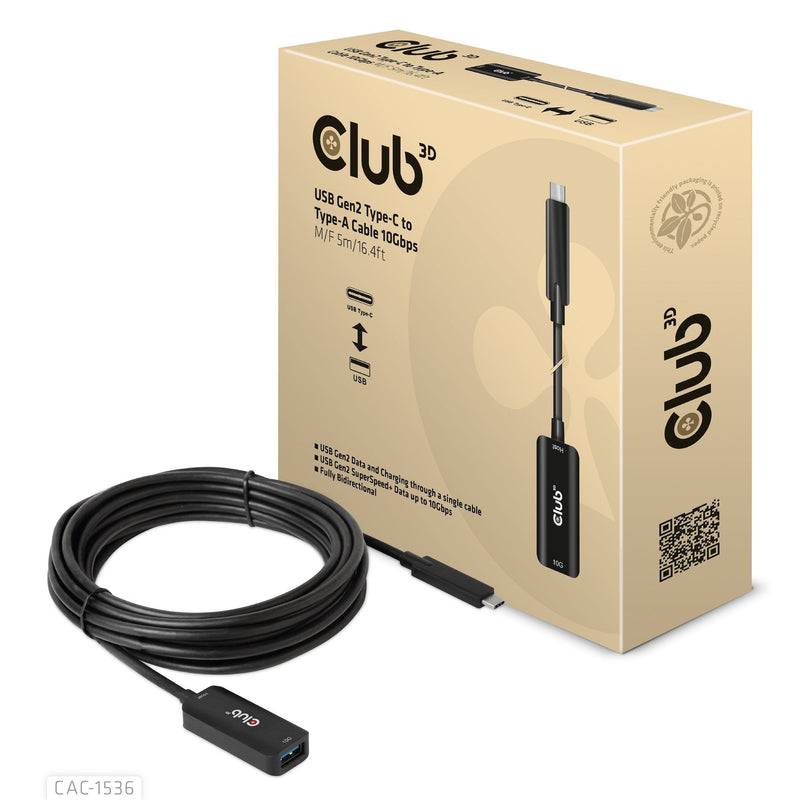 CLUB3D USB Cable -c - Usb-a, 10Gbps, 5M, M/H