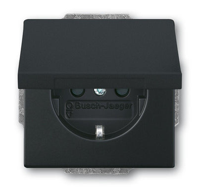 Busch Jaeger Bj 20 EUK-885 Socket Power M.tapa Abatible Future Linear Black Matte — image 1