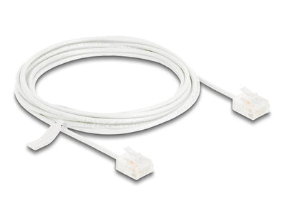 Delock RJ45 Network Cable CAT.6 UTP Ultra Slim 3M White With Kurzen Machon — image 1