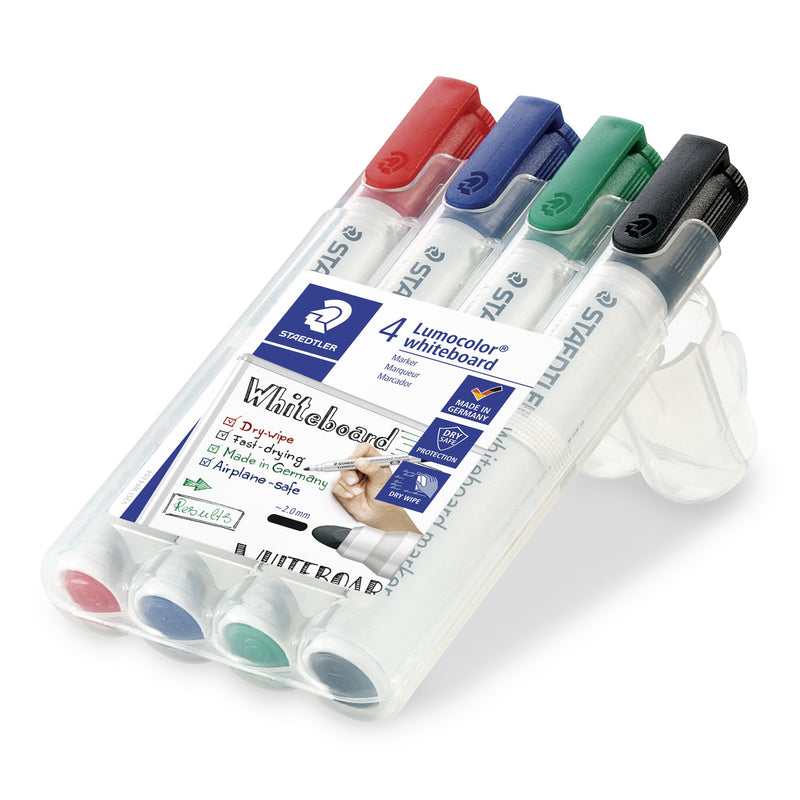 Staedtler Marker Whiteboard White Lumocolor Punta Redonda Colours Surtidos Case 4U-