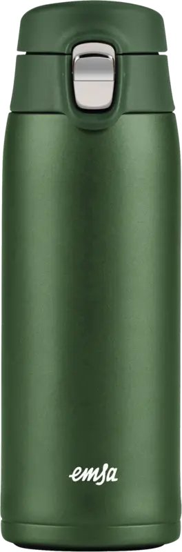 Emsa Mug Thermal Travel Mug Ligera Green Oscuro, 0,4 Litros, Cover Abatible N2151900