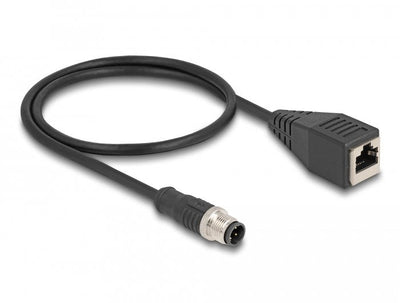 Delock Network Cable M12 D-kodiert 4 Pin Male a RJ45 Female 50CM — image 1