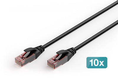 Digitus CAT.6 U/UTP Outdoor- Network Cable, Pe, 10 Units 10M, CAT.6, U/UTP (UTP), RJ-45, Black — image 1