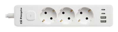 Orbegozo Power Strip With Switch 3100 3 Sockets Power 2 USB 2 USB Type-c Cable 1.4M White — image 1