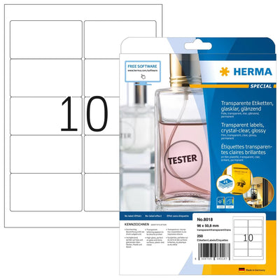 Herma Label . Transparenteee A4 96X50,8MM Lámina Glossy 250 Pieces — image 1