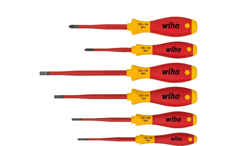Wiha Wh-35389 Kit Screwdrivers Softfinish Electric Slimfix, 6 Pieces