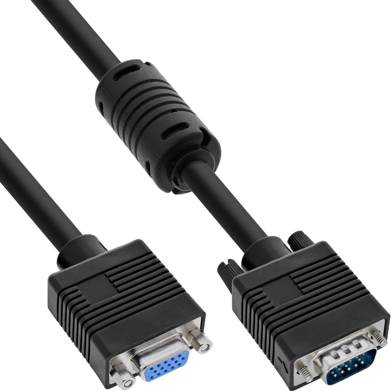 Inline Cable Extensión S-VGA 15HD Male a Female Black 0.5M