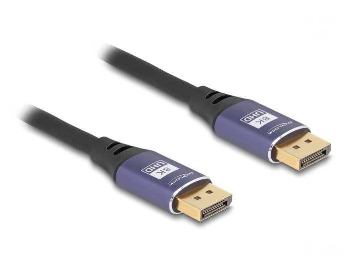 Delock 80603 Cable DisplayPort 8K 60 HZ 5M Metal Lila