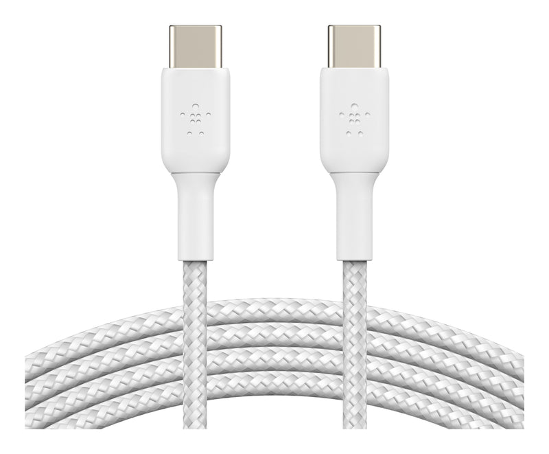Belkin 1X2 Braided Pvc Cable 1M USB-C/USB-C Wh. CAB004BT1MWH2PK