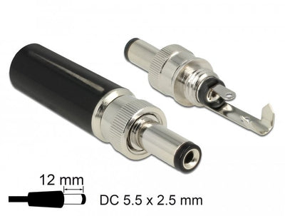 Delock 89916 Connector DC 5,5 X 2,5MM With 12,0MM Length Male Soldadura Version — image 1