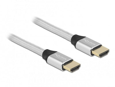 Delock Ultra High Speed HDMI Cable 48Gbps 8K 60 HZ Silver 1M Certificado — image 1