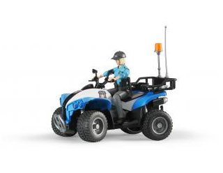 Bruder Quad Policía Con Mujer Policía Y Equipamiento, Modelo Vehículo Azul/Blanco 63010