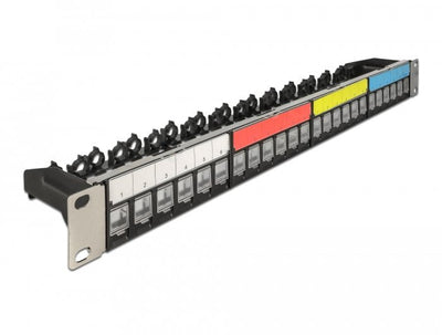 Delock Panel Connection Keystone 19? And 24 Ports With Carril Fijación Cables, Campo Etiquetado And Protection — image 1