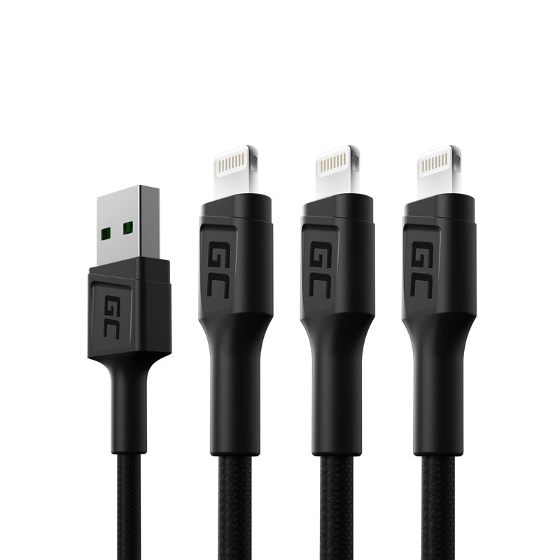Green Cell 3X Cable Gc Ray USB - Lightning 200CM White LED Backlight