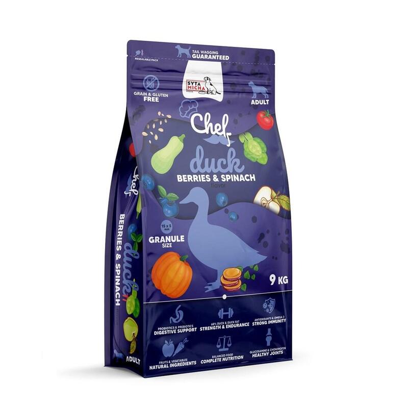 Syta Micha Alimento Seco Perros Chef Duck, Berries Y Spinach 9KG