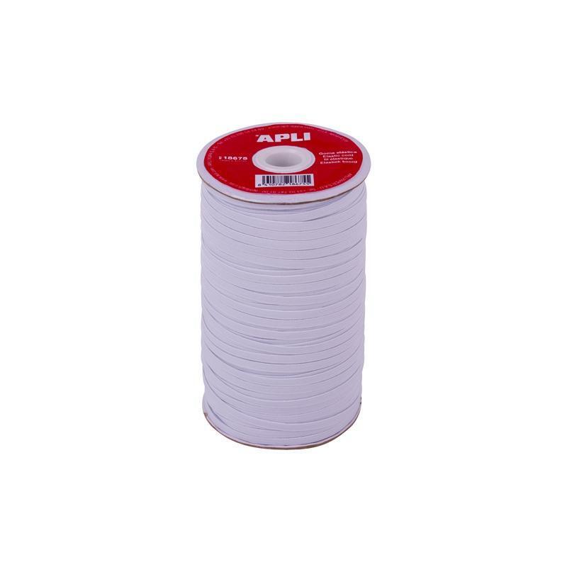 Apli Bobina Cuerda Elástica Plana 5MMX100M White