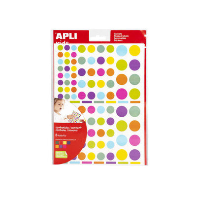Apli Gomets Redondos Adhesive Removible - Ø 10MM, Ø 14MM And Ø 20MM - 624 Gomets Bag - Desarrollo Habilidades  — image 1