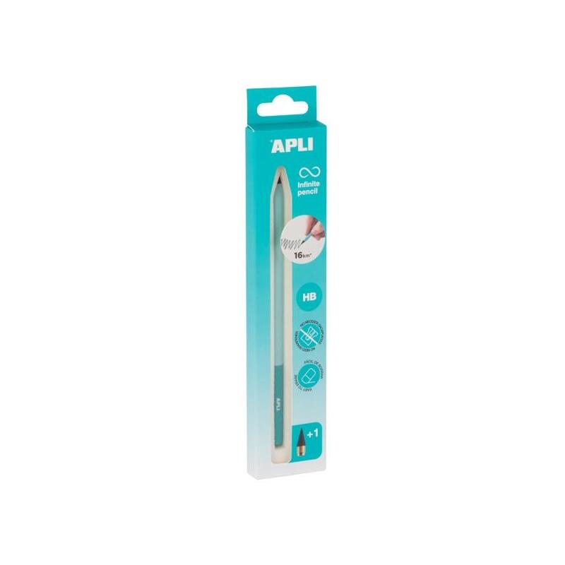 Apli Infinite Pencil Nordik Pack Pencil Infinito Hb + Mina Spare Part + Tapon Protector - Escribir Up To 16KM