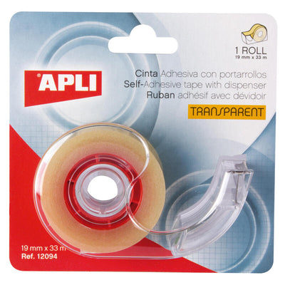 Apli Porta Tape Home With Tape Adhesiva Transparent - 19MM X 33M - Easy Usar And Transportar - Ideal Home And  — image 1