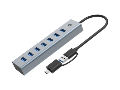 Conceptronic USB Hub 7-PORT 3.0 C-7X3.0 + Typc 5Gbps M.nz Gr — image 1