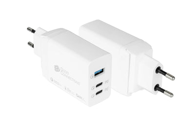 Usb-schnell Charger 65W With GaN-technologie 3-PORT 2x USB-C USB-A PD 3,0 QC3,0 Goodconnections White — image 1