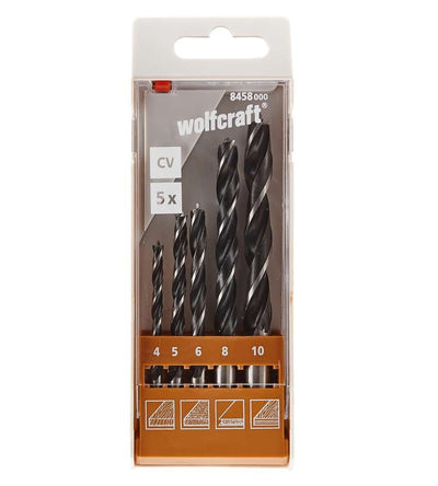 Wolfcraft Set Of Drill Bits Espirales Wood Cv 5 Pieces Ø4, 10MM 8458000 — image 1