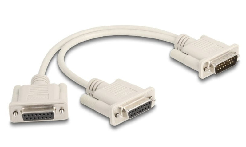 Adapter And Cable Splitter D-sub 15 Pin Connector Male a 2 X D-sub 15 Pin Connector Female With Screws 30CM