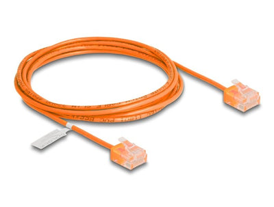 Delock RJ45 Network Cable CAT.6 UTP Ultra Slim 2M Orange With Kurzen Machon — image 1