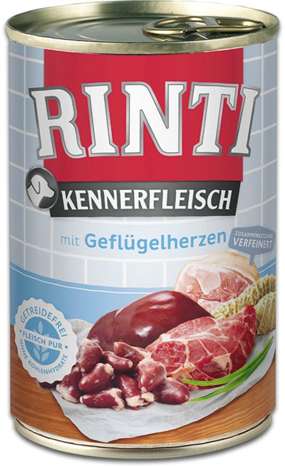 Rinti Kennerfleisch Poultry Hearts - Comida Húmeda Perros - 400G — image 1
