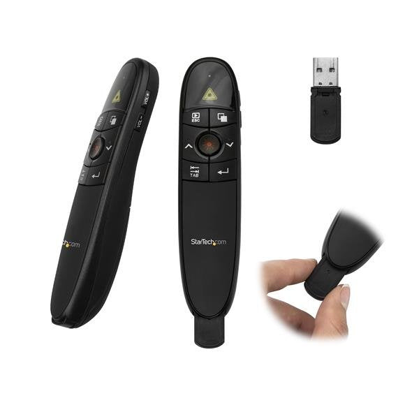 StarTech.com Remote Control Presentaciones Wireless - 27 Metres Range 2.4GHZ, 27M, Alcalino, Aaa, Usb, Black