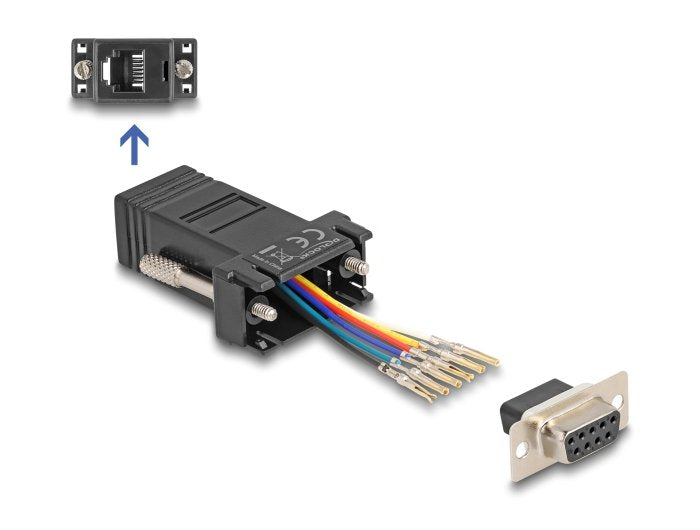 Delock D-sub 9 Pin Connector Female a RJ12 Connector Female Kit Assembly Black