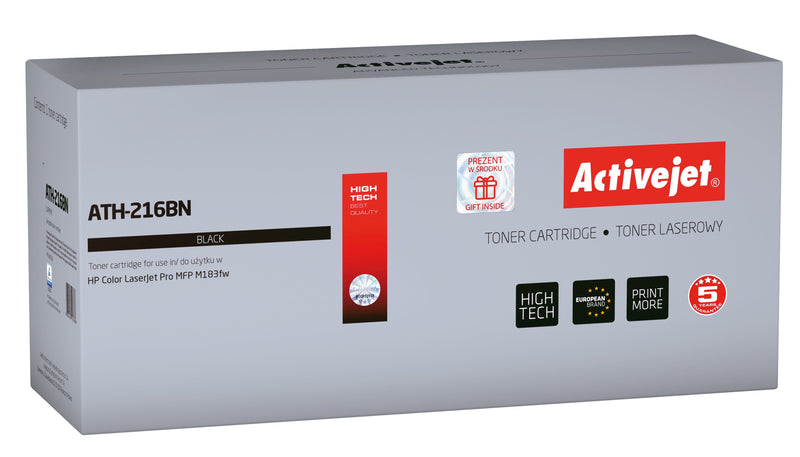 Activejet Cartridge Toner ATH-216BN Printer HP, Spare Part HP 216A W2410A Supremo 1050 Páginas Black With Chip