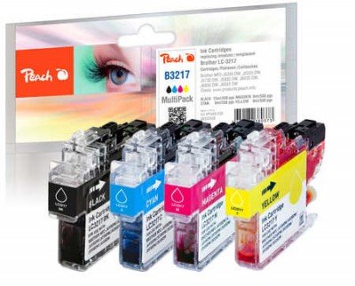 Peach Paquete Ink PI500-238 Compatible With Brother LC-3217VALP