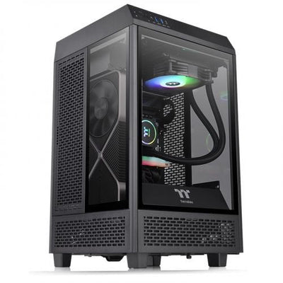 Thermaltake PC Case Tower 100 Black 2XVEN120X120/3XCRISTAL Tempered CA-1R3-00S1WN-00 — image 1