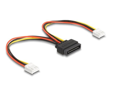 Delock Cable Power Adapter SATA 15 Pines Male 2X Disquete 4 Pines Female 15CM 66611 — image 1