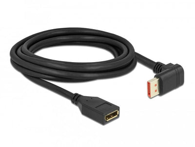 Delock DisplayPort Verlängerungscable Plug 90° Unten Gewinkelt Zu Buchse 8K 60 HZ 3M — image 1