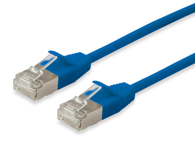 Equip Network Cable CAT.6A F/FTP 2x RJ45 3.00M Blue Slim Lszh — image 1