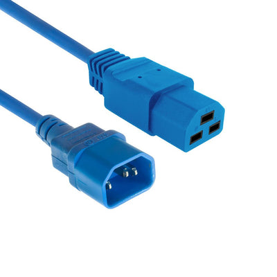 Powercord C14 - C21 IEC60320 Blue 3M — image 1
