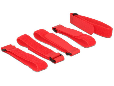 Delock Cable Ties Velcro Cables 300MM X 20MM Rojas, 5 Pieces 18705 — image 1
