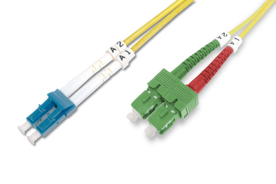 Digitus Cable Fibre Optic Lwl Duplex Sc To Lc OS2 3M Yellow, Singlemode, Lszh — image 1