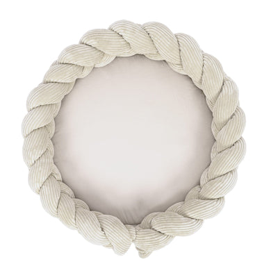 Baby Nest & Play Mat With Crib Bumper Braid - Ecru