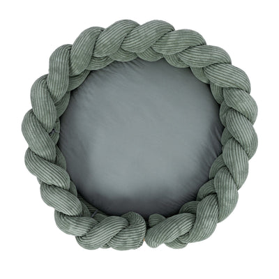 Baby Nest & Play Mat With Crib Bumper Braid - Olive Green