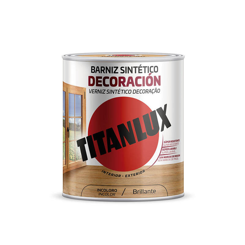 Barniz Sintético Decoración Glossy Incoloro 0,250L Titanlux M10100014