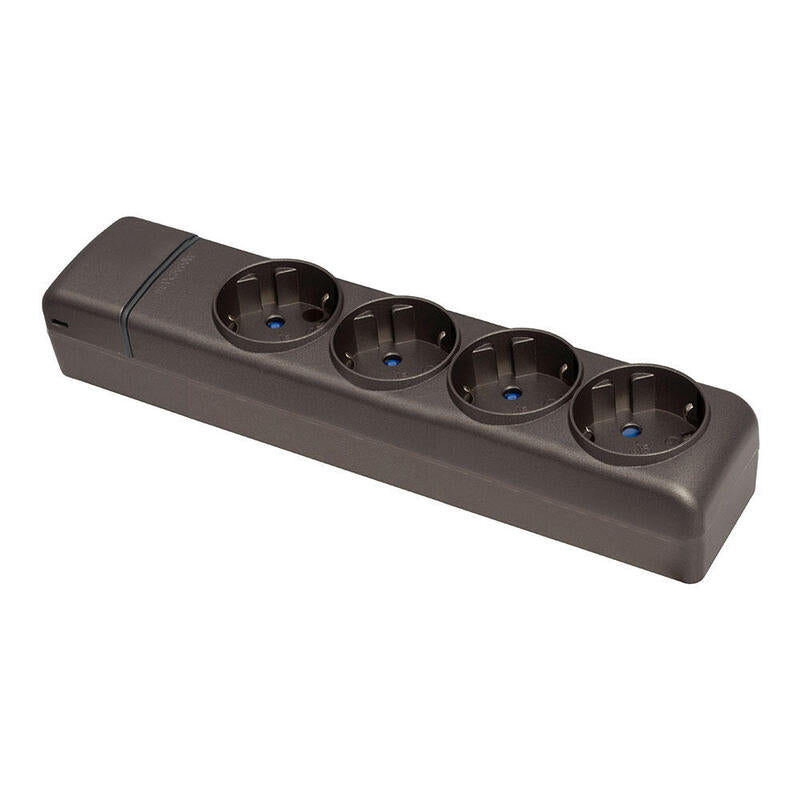 Base Múltiple 4 Sockets 2P + T Schuko, 16A 250V~, Graphite