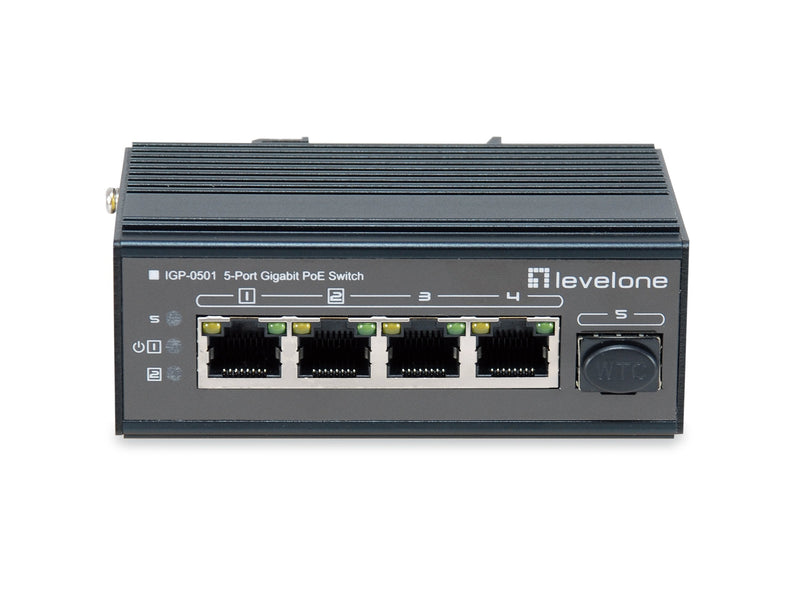 Switch Levelone 5X Ge IGP-0501 4XGE 1XGSFP 4XPOE +
