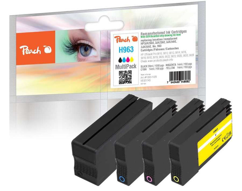 Peach Ink HP NR.963 Multipack Oem Reset Bk, M, C, And Remanufactured